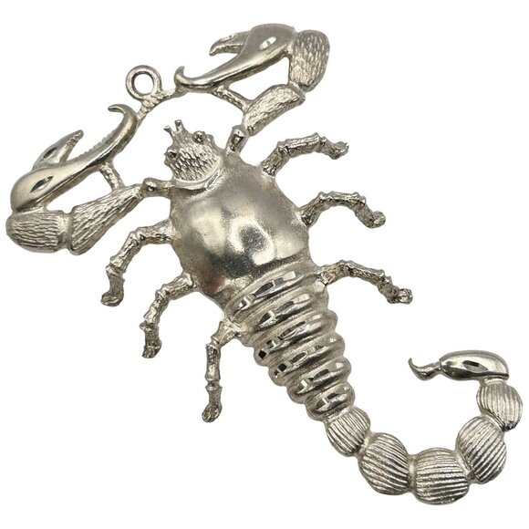 Large 925 Sterling Silver Scorpion Necklace Pendant